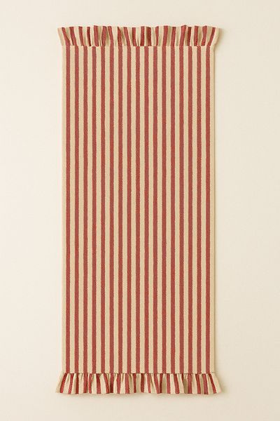 Mirilliahome Frilly Powder Striped Linen Runner 40X150 cm