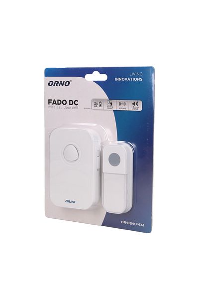 Orno Sonerie wireless FADO DC ORNO OR-DB-KF-134, alimentată cu baterie, IP44, 100 m, 36 de sonerii, control volum