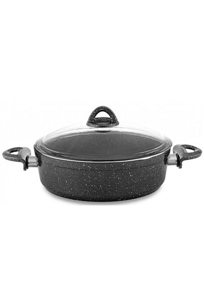 Hascevher Saucepan with lid HASCEVHER GRANITE ROSY 24x11cm black color