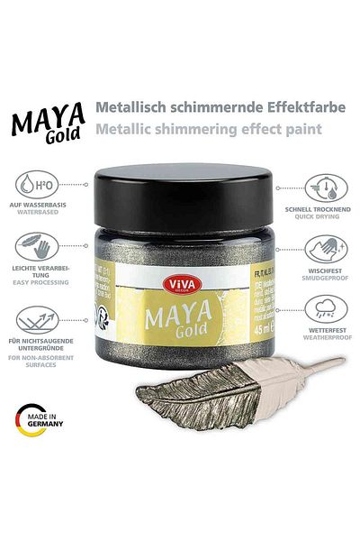 Viva Decor Maya-Gold VIVA DECOR glossy acrylic metallic paint, 45ml Nickel silver
