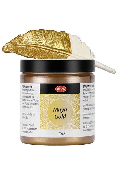 Viva Decor Vopsea acrilică metalică lucioasă Maya-Gold VIVA DECOR, 250ml Galben auriu