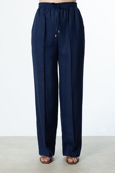 Mi Pret a Porter Mi Wide Leg Linen Trousers with Elastic Waist