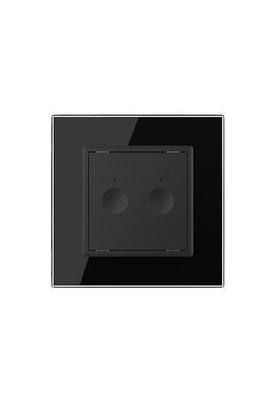 Livolo Intrerupator Dublu Cap Scara / Cruce cu Touch LIVOLO cu Rama din Sticla - Protocol Zigbee EC (Negru)