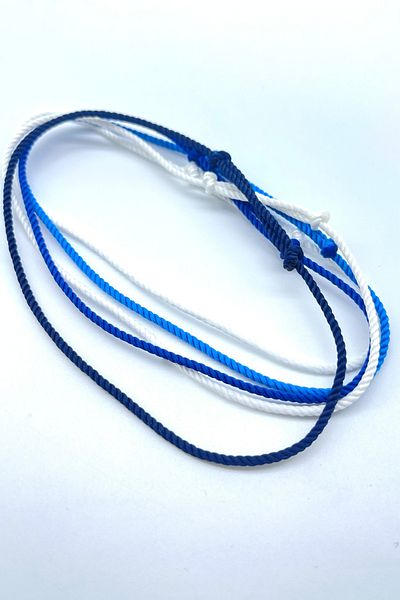 Concept HuBuTU 5 Pieces White Saks Blue Navy Blue Twisted Rope Simple and Stylish Anklet Set