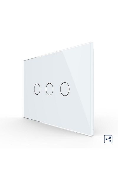 Livolo Triple switch with Livolo glass touch, Italian standard, new series (White)