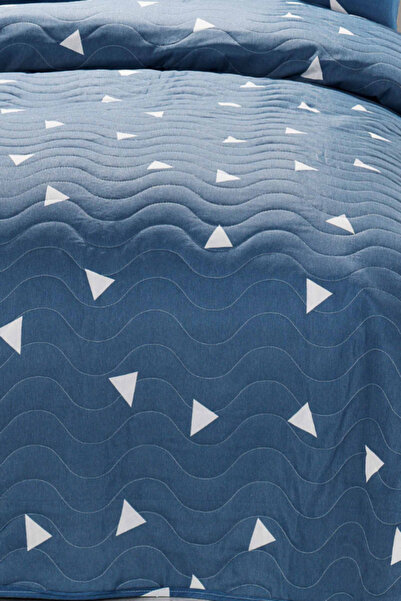 Eponj Home Çok Amaçlı Örtü Tek Kişilik Üçgen Mavi