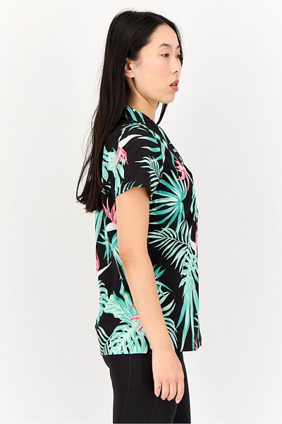 Puma Women Sportswear Fit Short Sleeve Outdoor Camp Shirt, Multicolor