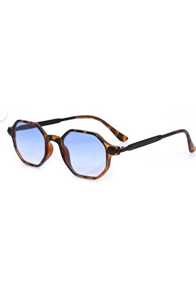 Merand Octagon Tortoise Frame Unisex Retro Sunglasses – Brown Glass