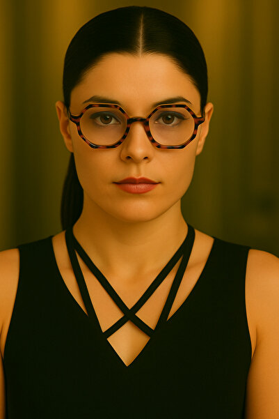 Merand Octagon Tortoise Frame Unisex Retro Sunglasses – Brown Glass