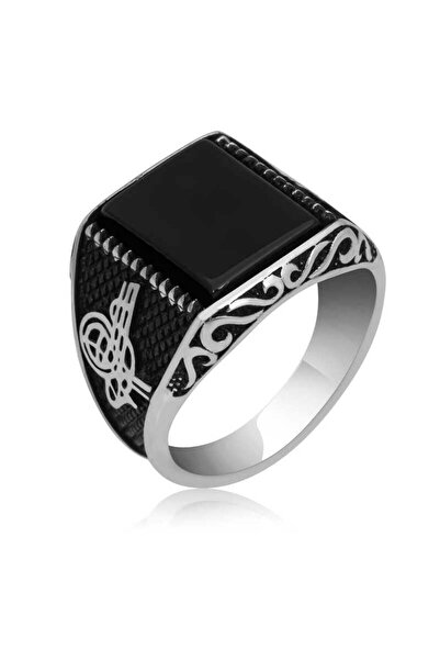 playzone خاتم نيدام بوتيك للرجال من حجر العقيق الفضي توجرا