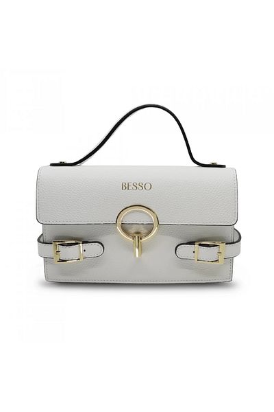 BESSO Splendore Chic White genuine leather handbag
