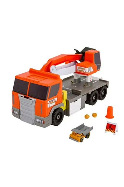 mattel Matchbox Action Drivers Playset, Transforming Excavator Truck with Mini Car