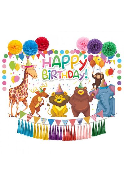 LICQIC birthday set, paper, multicolor, 39 pieces
