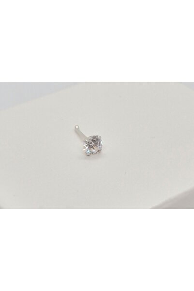 Set 925 Ayar Gümüş Parlak Yuvarlak Zirkon Taşlı 4 mm ( En Büyük Boy ) Hızma (...