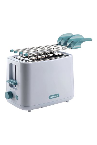 ARIETE Compartments Stainless Steel Construction Qubi Toaster White and Grey