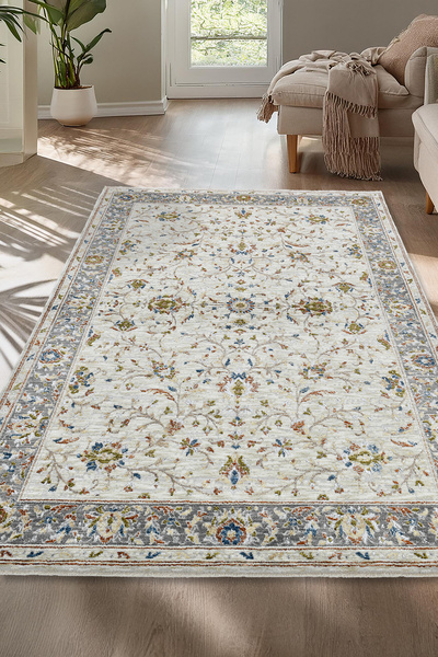 Giza Home Motto Vintage Modern Dokuma Halı Oturma Odası Salon Halısı Y961D_WV15