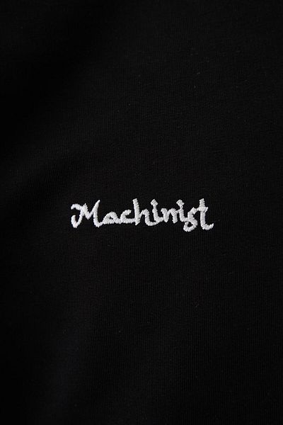 Machinist Ethnic Figure Embroidered T-Shirt Dark Black