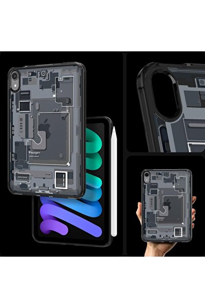 Spigen Ultra Hybrid for iPad Mini 7 case cover (2024) / iPad Mini 6 (2021) 8.3 inch - Zero One Black