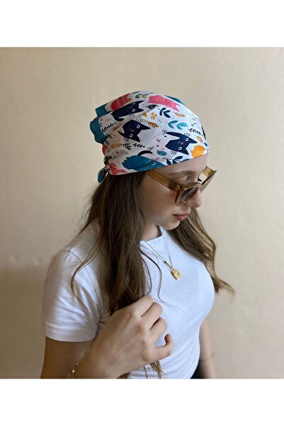 sema aksesuar Πολύχρωμο μοτίβο γάτας μπαντάνα - Καλοκαιρινό αξεσουάρ μαλλιών ...