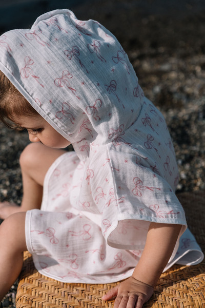 Tuğba Kuğu Muslin Poncho - Pureline Series - Dainty Bows