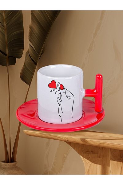 LADİJİTAL BASKI ÇÖZÜMLERİ 2'Li Şans t Red Turkish Coffee Cups