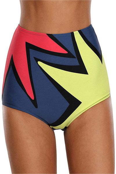 WildFashion High-waisted swim briefs with colorful print SW2017-100 3XL