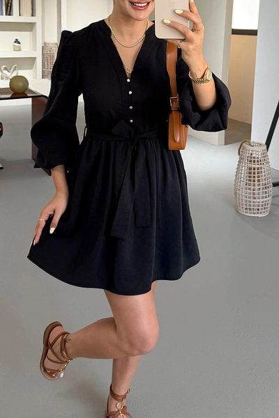 Suzi Belted Judge Collar Mini Dress 4S26553