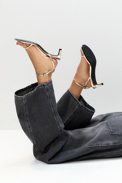 Pull & Bear Gold high-heel sandals
