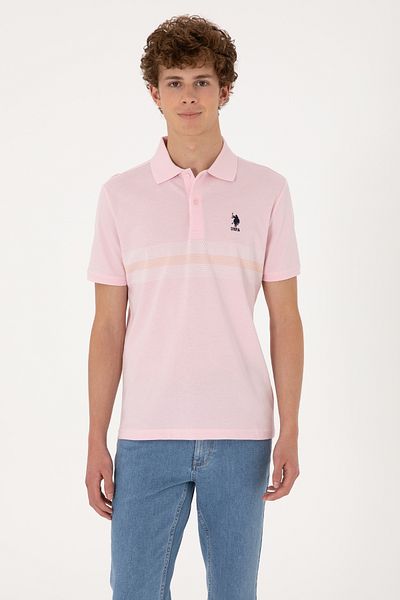 U.S. Polo Assn. Men's Regular Fit Polo Neck Light Pink T-Shirt 50306852-Vr078