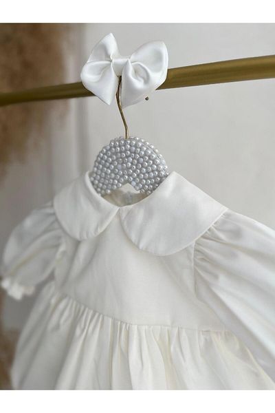 Hobidik Baby Girl White Baby Collar Dress
