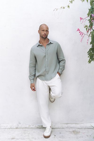 BOHEMAİ Ανδρικό πουκάμισο Bice Mint Oversize