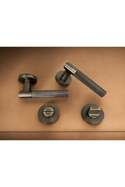 KOLDOOR Rivax Meta Antique Yellow Zamak Round Rosette Wc Bathroom Door Handle 1 Set