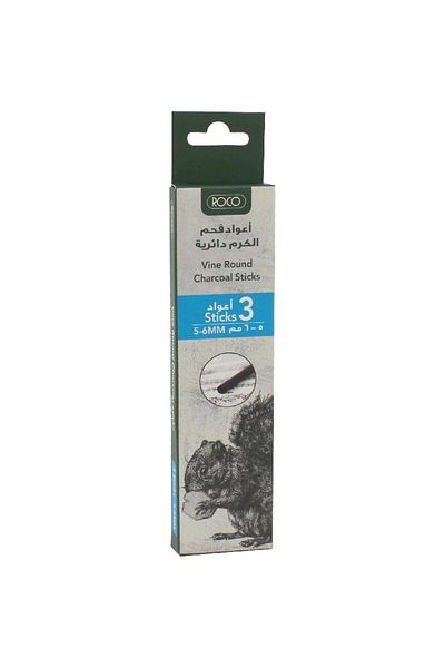 Roco Charcoal Pencil Drawing Set Natural Vine 3 Pieces