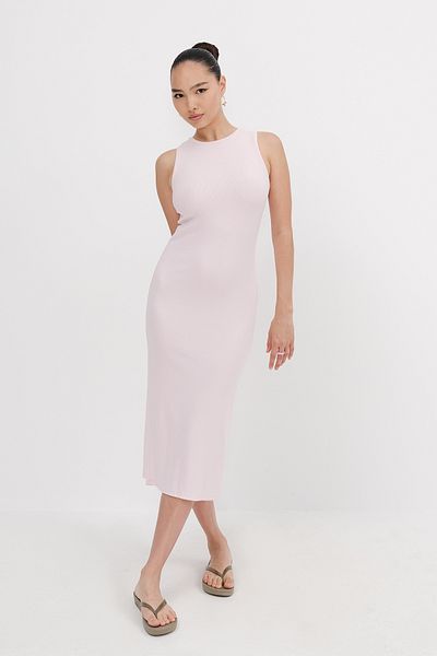 Addax Ribbed Modal Midi Dress E0385-A4