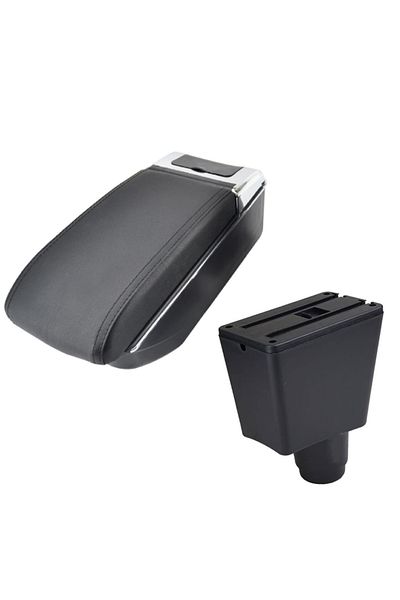 AVR AVR® armrest for Dacia Logan 2 Sandero 2 Facelift (2017-2020) model 7H, black, with USBs