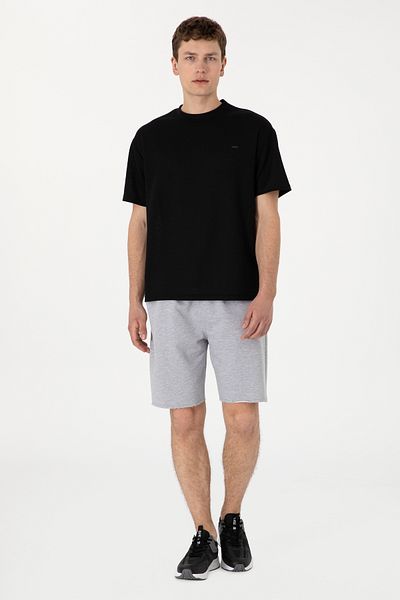 U.S. Polo Assn. Men's Gray Melange Knitted Shorts 50307289-Vr086