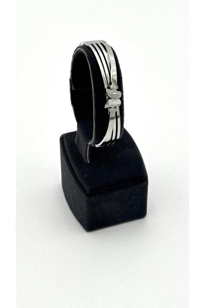 ELİOSA سوار على شكل فراشة فضي اللون مصنوع من الفولاذ المقاوم للصدأ