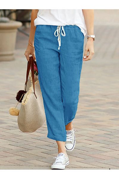 night blue Pantaloni casual de vară-Anglekindigo