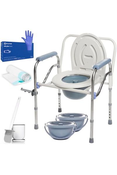GABOS Scaun WC pliabil cu înălțime reglabilă și accesorii multiple