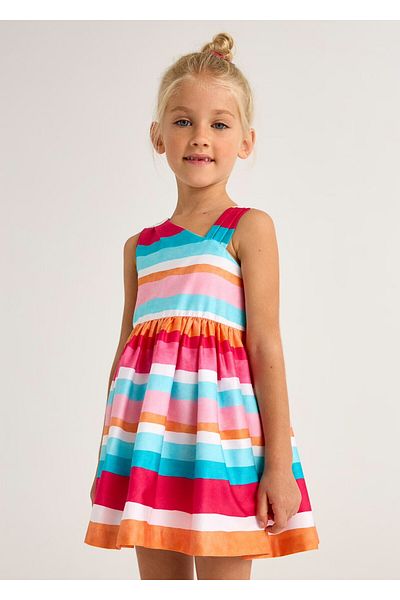 MAYORAL Girl's Asymmetrical Striped Dress
