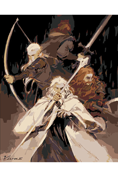 wombhobby LOTR yüzüklerin efendisi Sayılarla Boyama Seti 50x65 Çerçeveli (Kas...