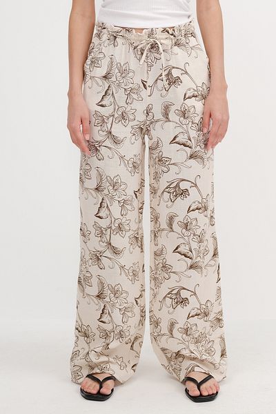 Addax Patterned Wide Leg Trousers Pn13949