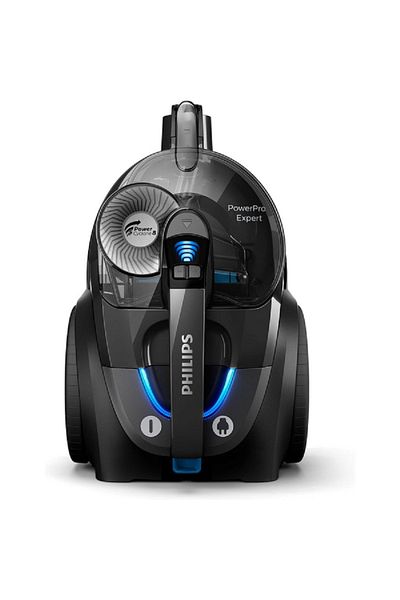 Philips 900W PowerPro Expert High-Performance Space-Saving Portable Vacuum Cleaner Black and Silver 2 L