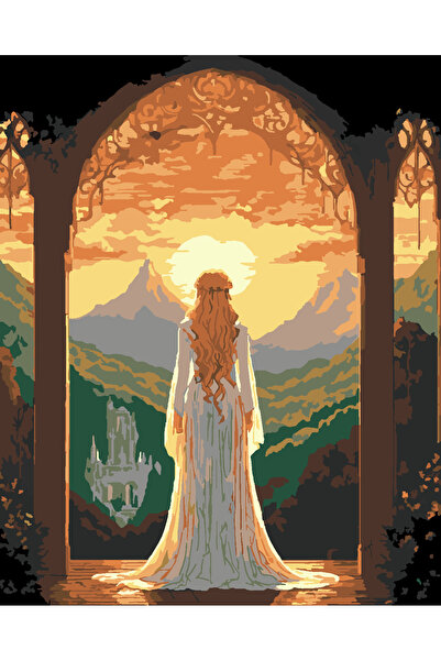 wombhobby lady galadriel yüzüklerin efendisi Sayılarla Boyama Seti 40x50 Çerç...