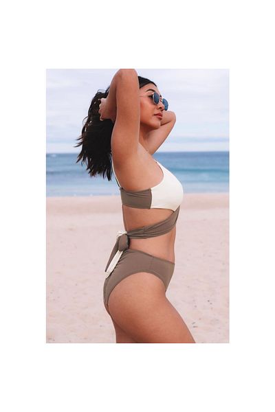 Lingerie Eross swimsuit Back Wrap M Khaki