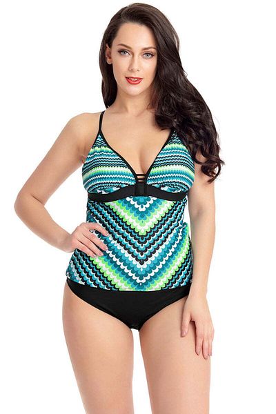 WildFashion Two-piece tankini swimsuit with colorful top SW1451-1121