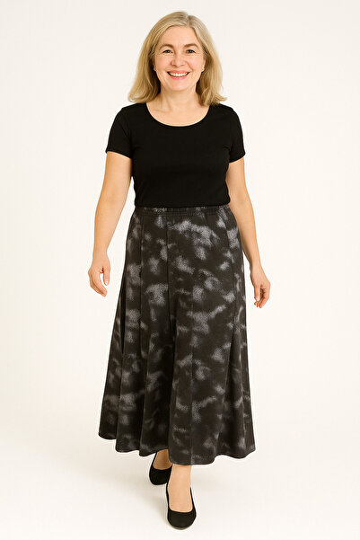 CTK Tekstil Beli lastikli büyük beden bedenli yün anne eteği (Rahat kalıp Yap...