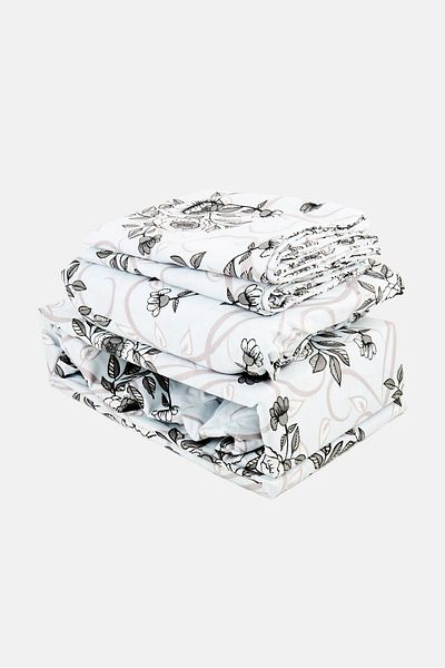 NANETTE LEPORE Cotton Feel Floral Print 4 Pcs Bedsheet Set, Multicolor