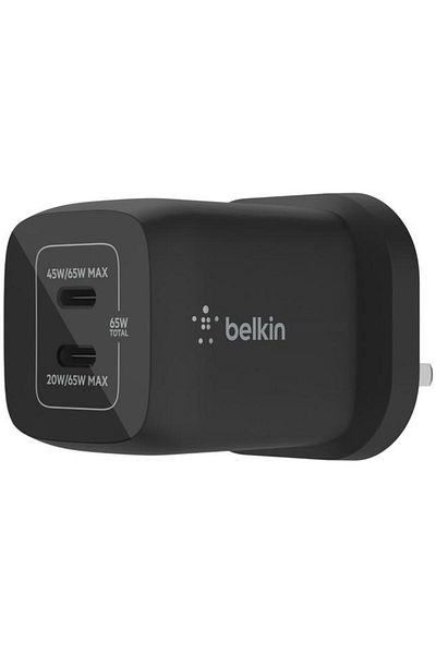 Belkin Incarcator retea Belkin, Universal PD, PPS DUAL USB-C GAN 65W, Negru