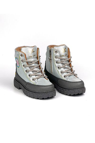 KAJILA Girl's Silver Platinum Fur Inside Thermo Sole Water Cold Resistant Daily Comfortable Boots